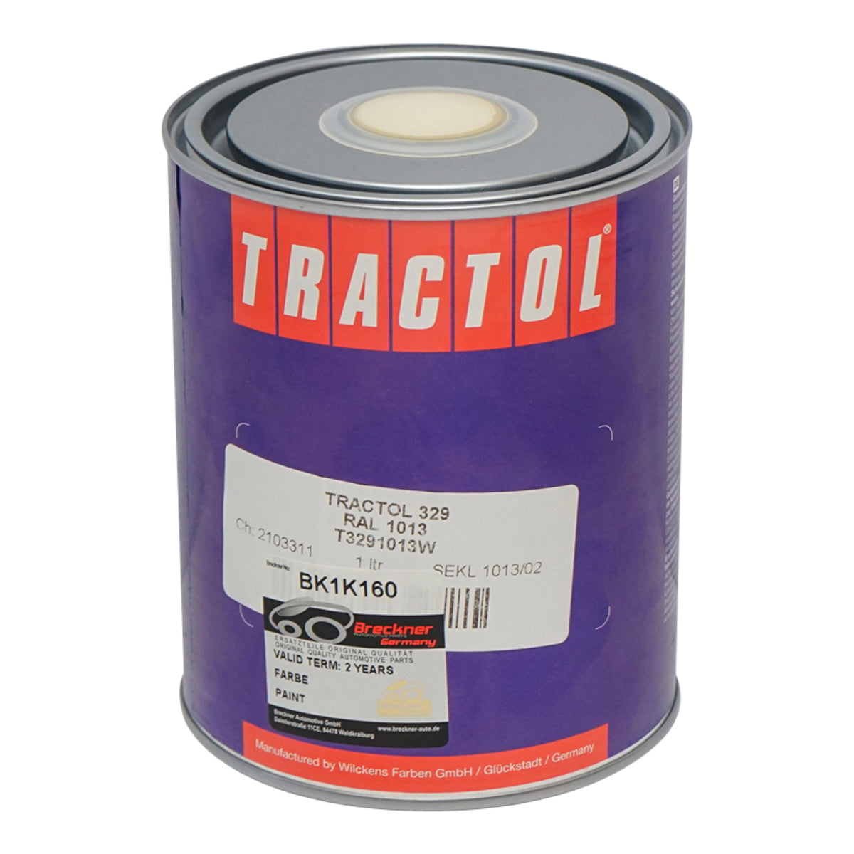 Bobcat type white automotive paint 1L Tractol